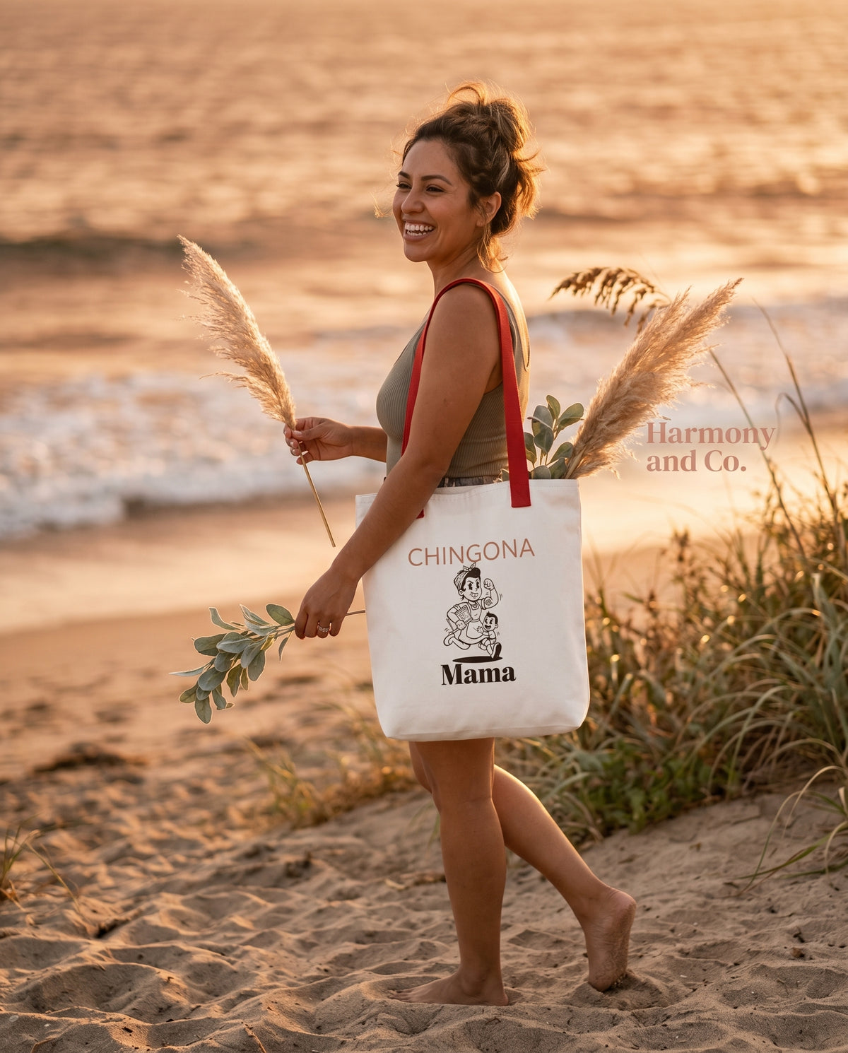 Chingona Mama Tote Bag | Latina Mom Gift | Polyester Bag for Strong Moms
