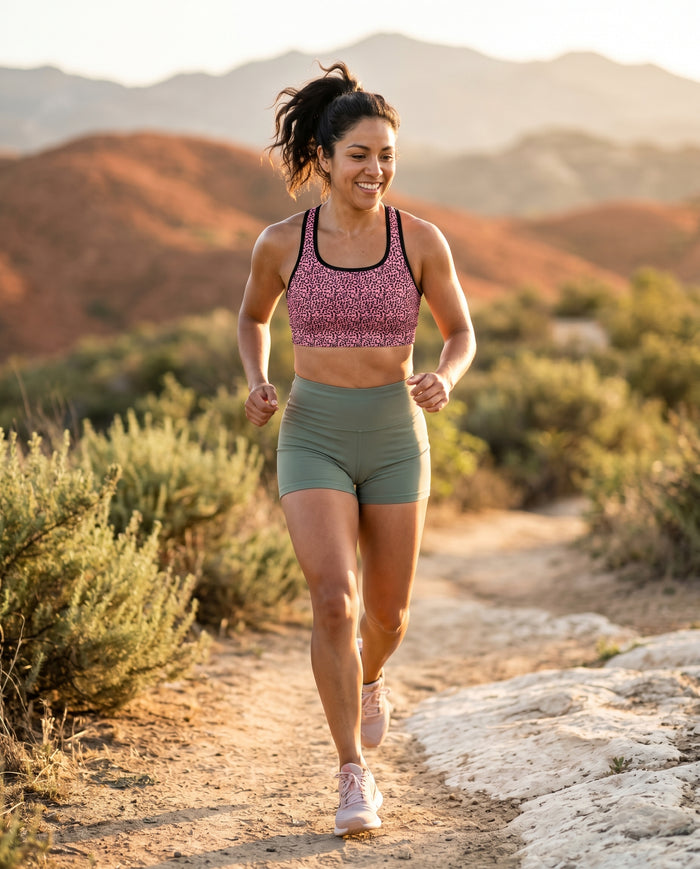 Padded Sports Bra Animal Print Pink